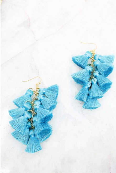 Turquoise Feather Earrings