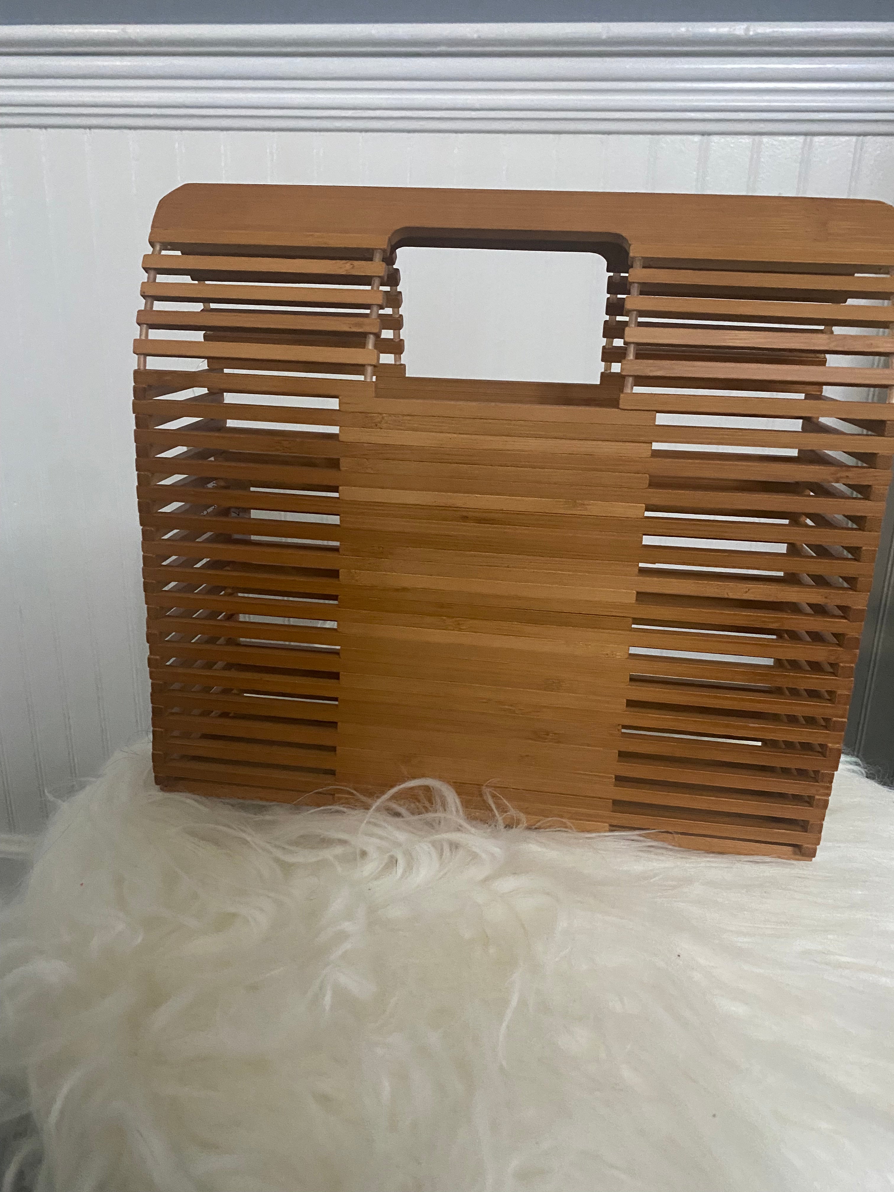 Bamboo rectangle handbag