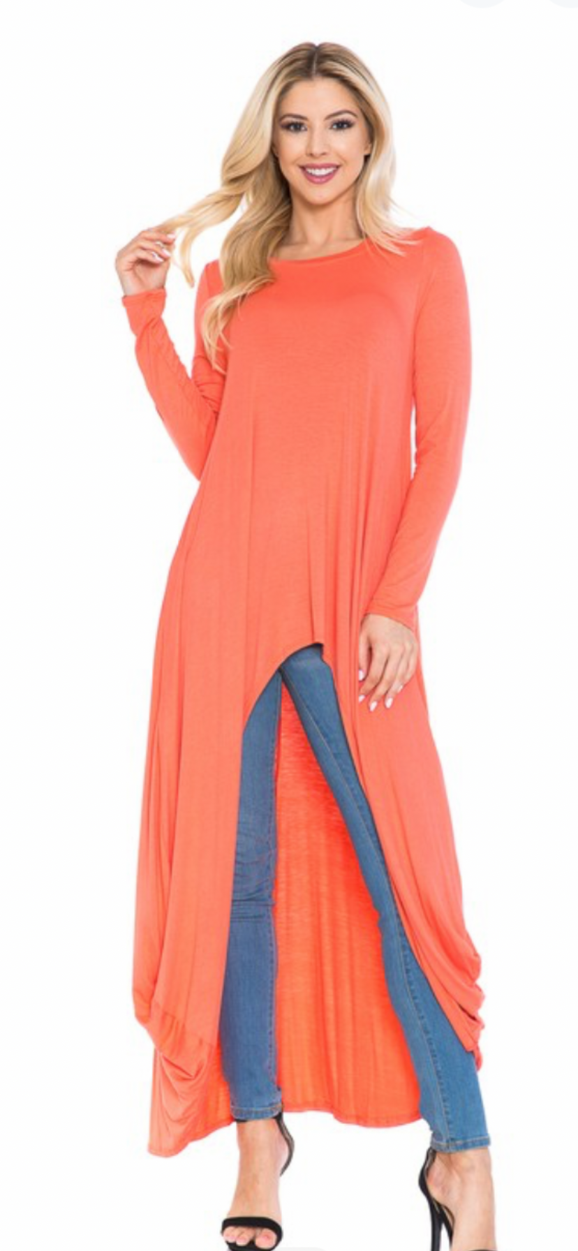 Long Sleeve Tunic Coral